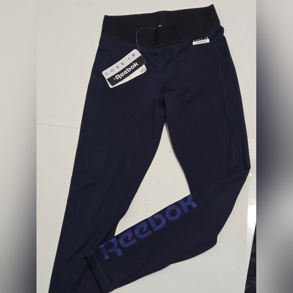 Women's (2) Pairs REEBOK CORE 10 Leggings Yoga Pants Tights Small, NWT - Picture 2 of 7
